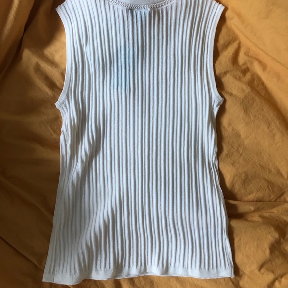 ANN TAYLOR White knit tank top - Picture 7 of 10